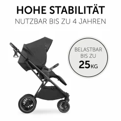 Kombi-Kinderwagen Vision X Duoset Black (Sportwagen & Babywanne) inkl. XXL Zubehörpaket - Melange Black