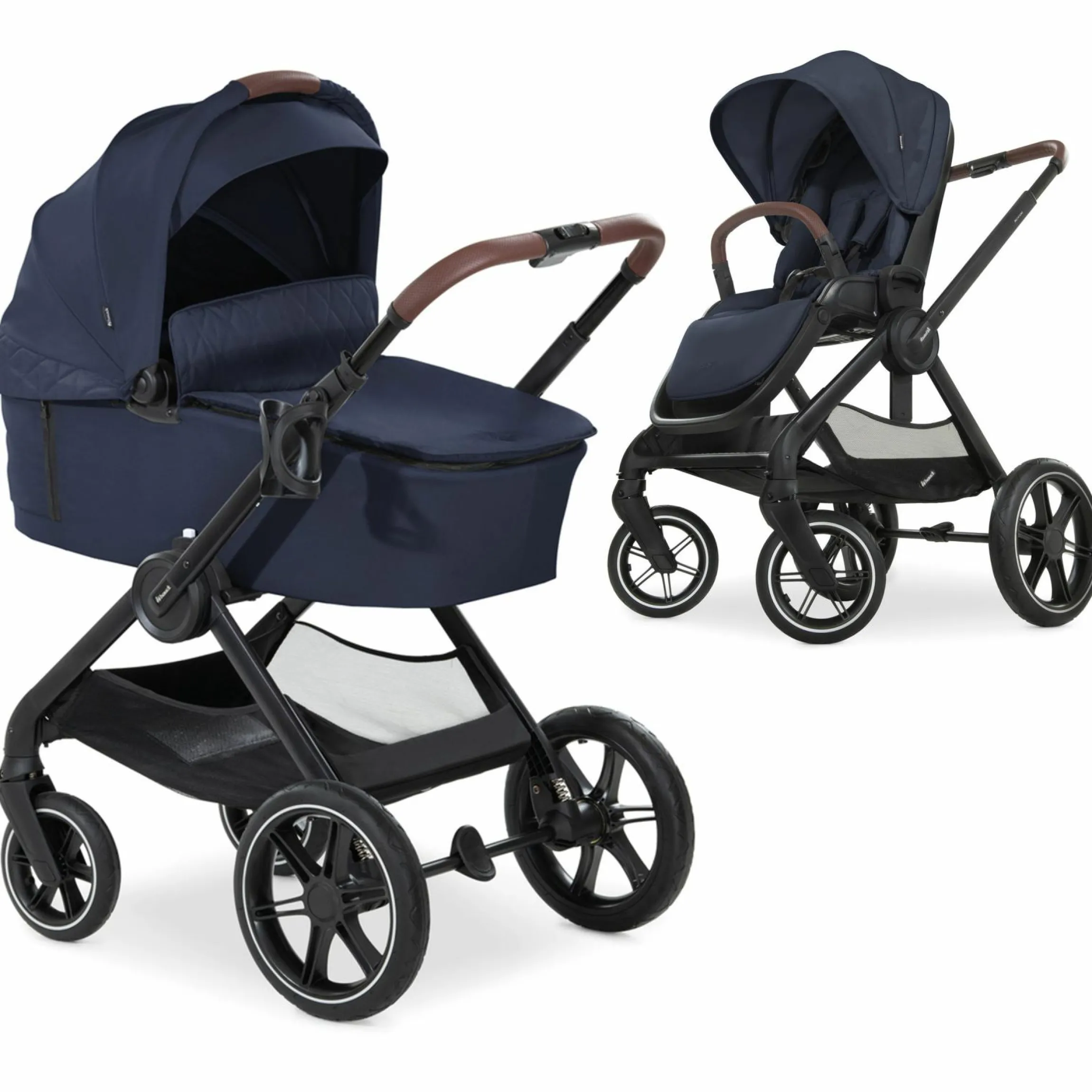 Kombi-Kinderwagen Walk N Care Set inkl. Babywanne, Sportsitz, Beindecke und Getränkehalter (bis 22kg belastbar) - Dark Blue