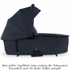 Kombi-Kinderwagen Walk N Care Set inkl. Babywanne, Sportsitz, Beindecke und Getränkehalter (bis 22kg belastbar) - Dark Blue