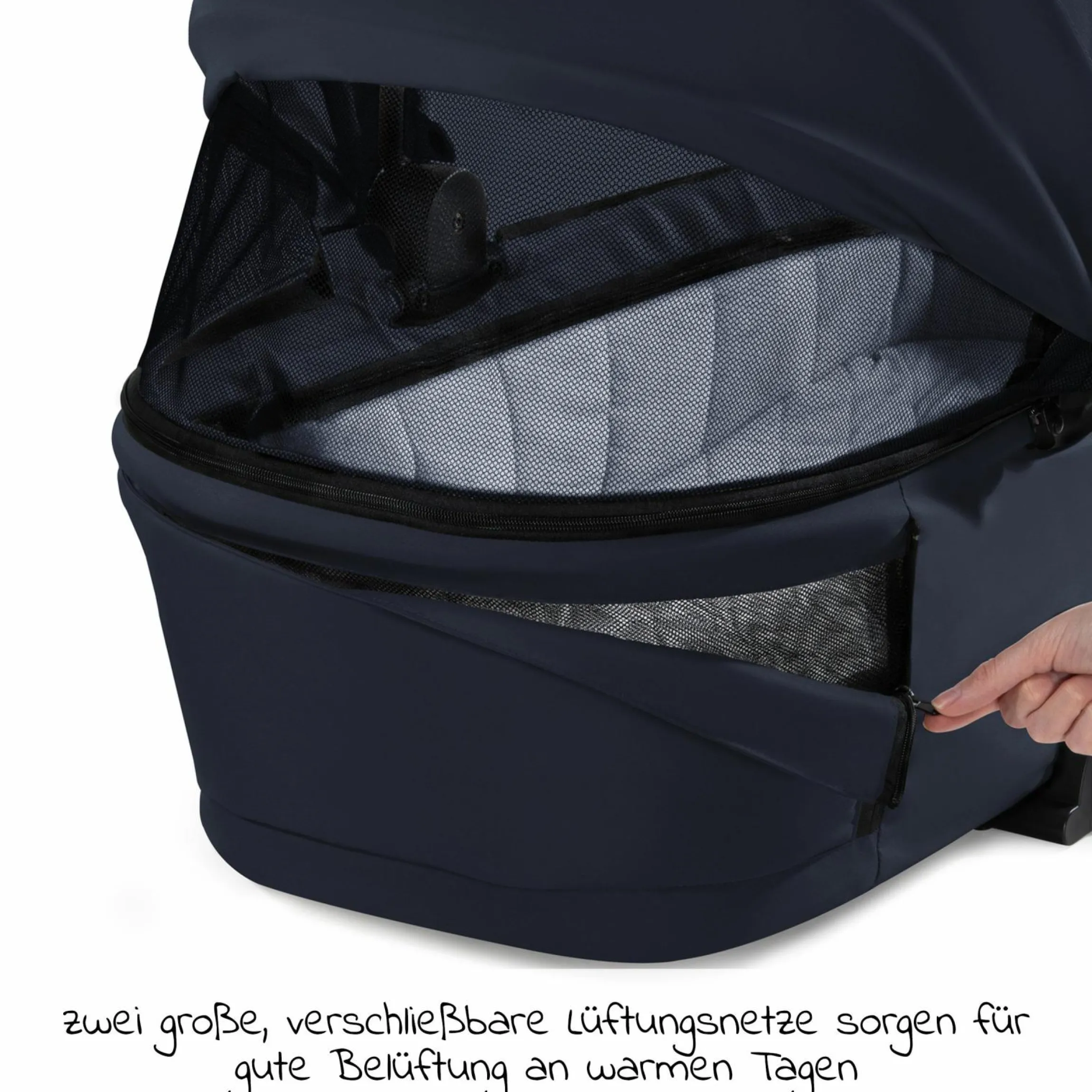 Kombi-Kinderwagen Walk N Care Set inkl. Babywanne, Sportsitz, Beindecke und Getränkehalter (bis 22kg belastbar) - Dark Blue