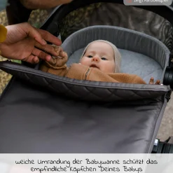 Kombi-Kinderwagen Walk N Care Set inkl. Babywanne, Sportsitz, Beindecke und Getränkehalter (bis 22kg belastbar) - Dark Blue