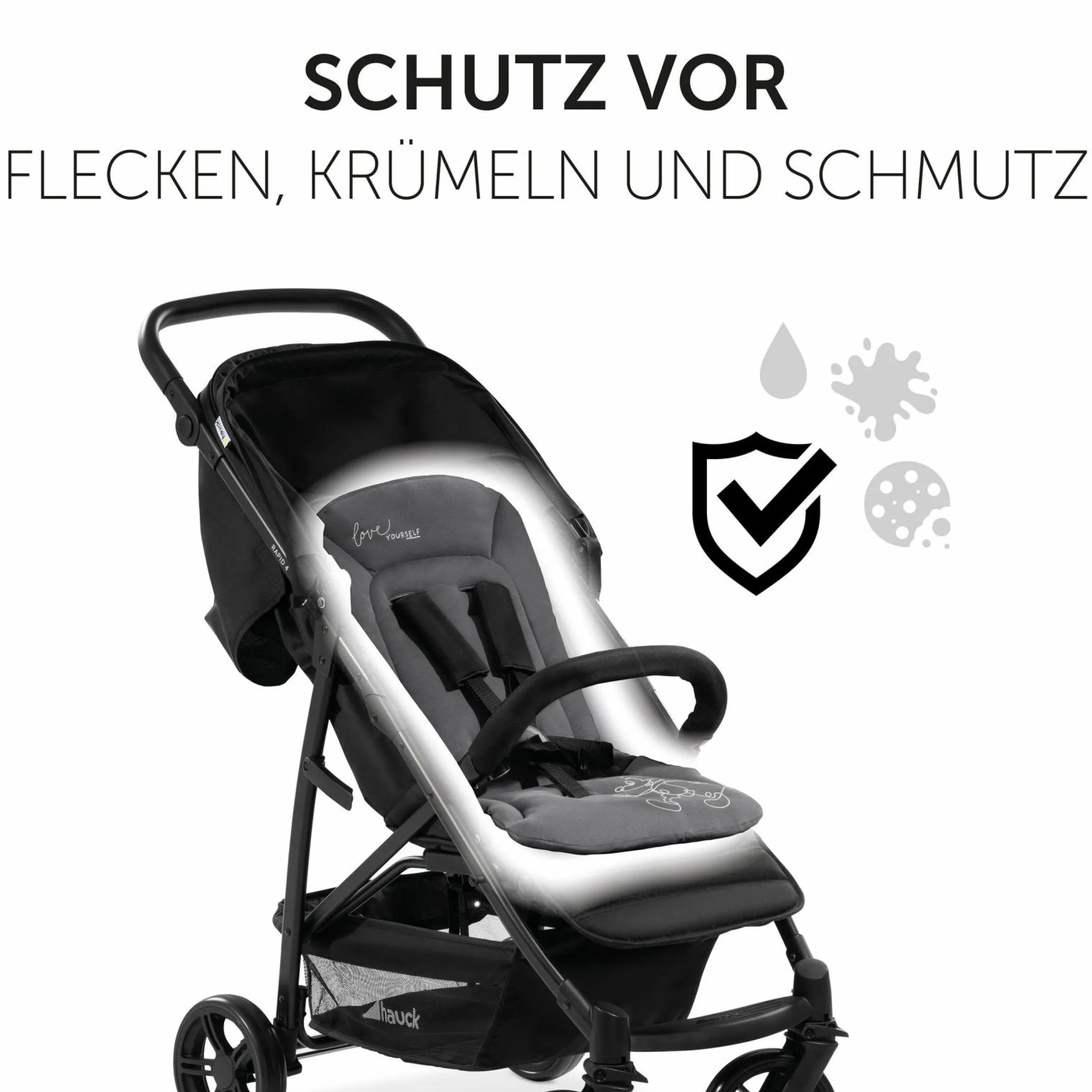 Komfort Sitzauflage für Buggy und Kinderwagen - Disney - Mickey Mouse Black