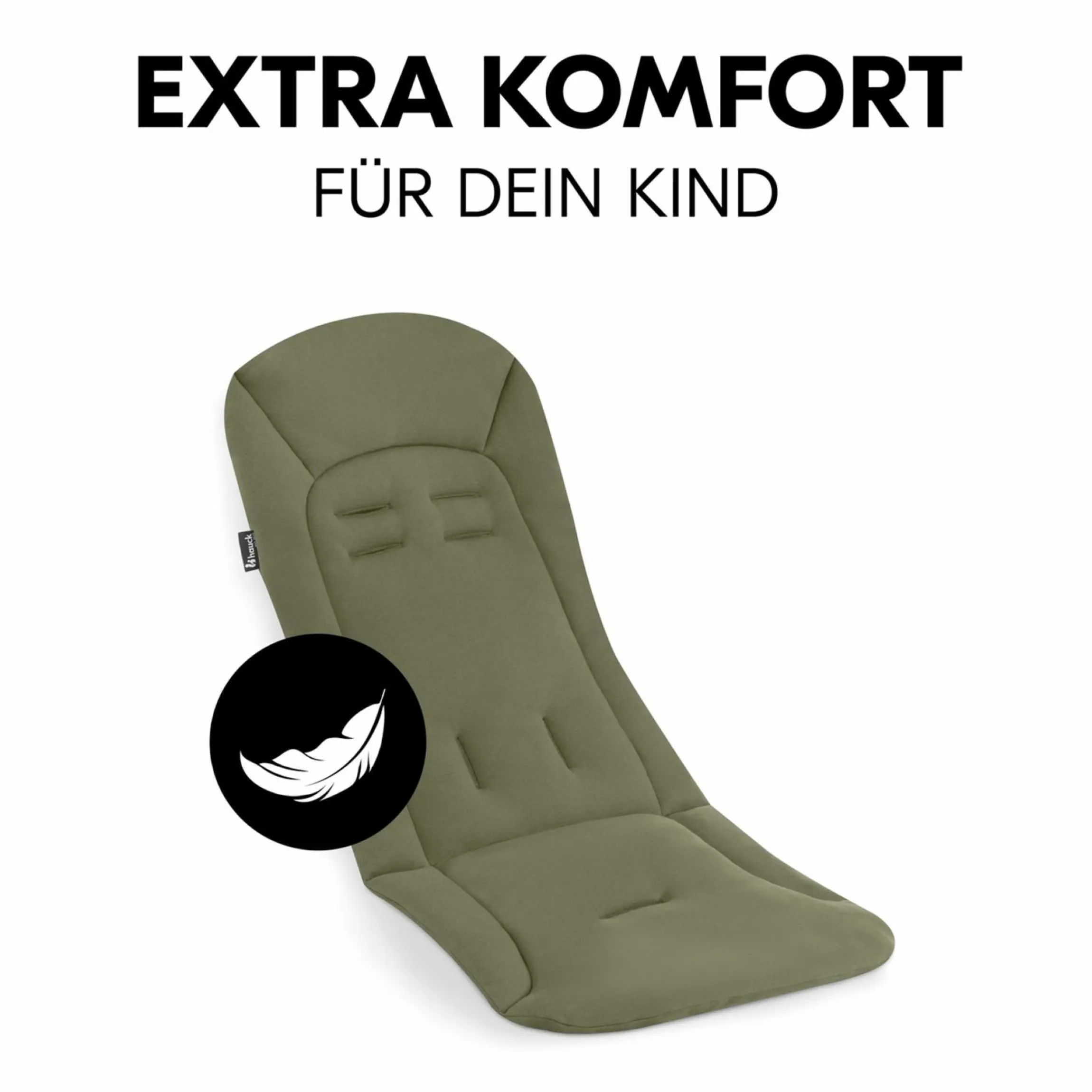 Komfort Sitzauflage für Buggy und Kinderwagen - Olive