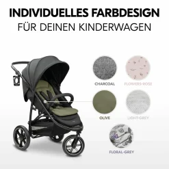 Komfort Sitzauflage für Buggy und Kinderwagen - Olive