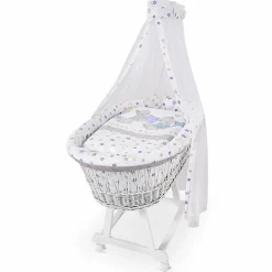 Komplett-Stubenwagen Weiß - Kuschelbären - Weiß