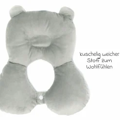 Kopf- und Nackenkissen für Gitterbett, Kinderwagen und Babyschale - Grau