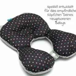 Kopf- und Nackenkissen für Gitterbett, Kinderwagen und Babyschale - Grau