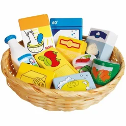 Korb mit Kaufladenartikeln 10-teilig