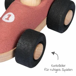 Kork-Schiebefahrzeug / Spielzeugauto E-Cork Racer - Red