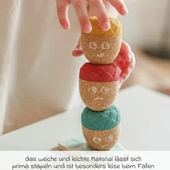 Kork-Stapelspielzeug Magical Mood Acorns - 4 Teile
