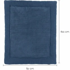 Krabbeldecke / Laufgittereinlage Teddy 80 x 100 cm - Waffel - Indigo