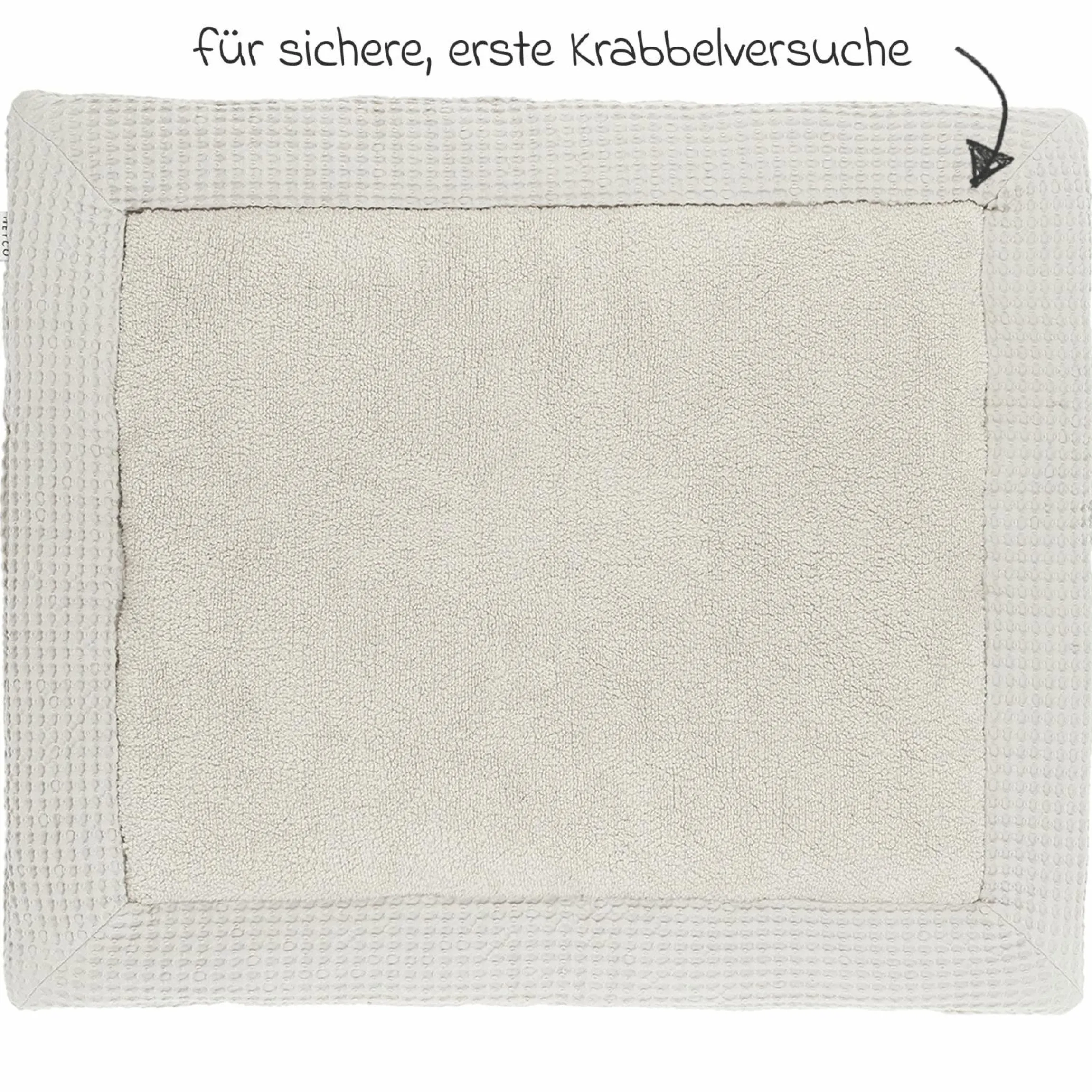 Krabbeldecke / Laufgittereinlage Teddy 80 x 100 cm - Waffel - Greige