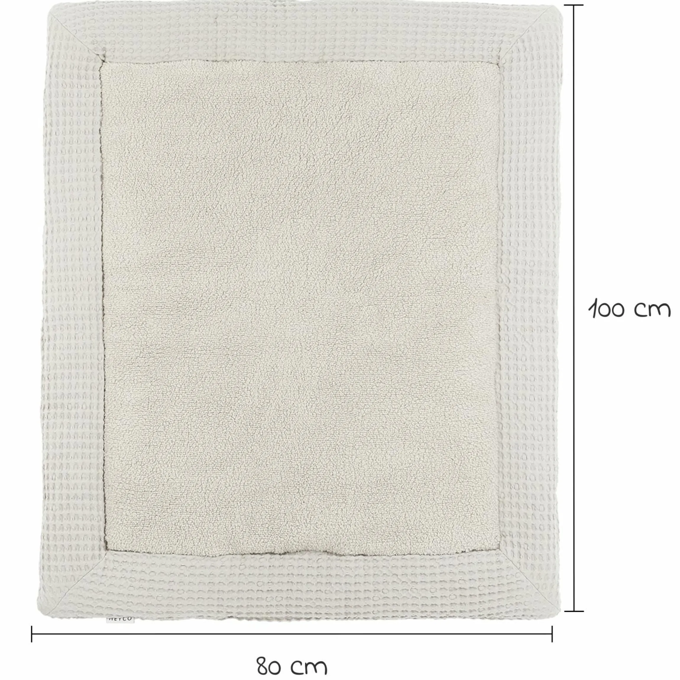 Krabbeldecke / Laufgittereinlage Teddy 80 x 100 cm - Waffel - Greige