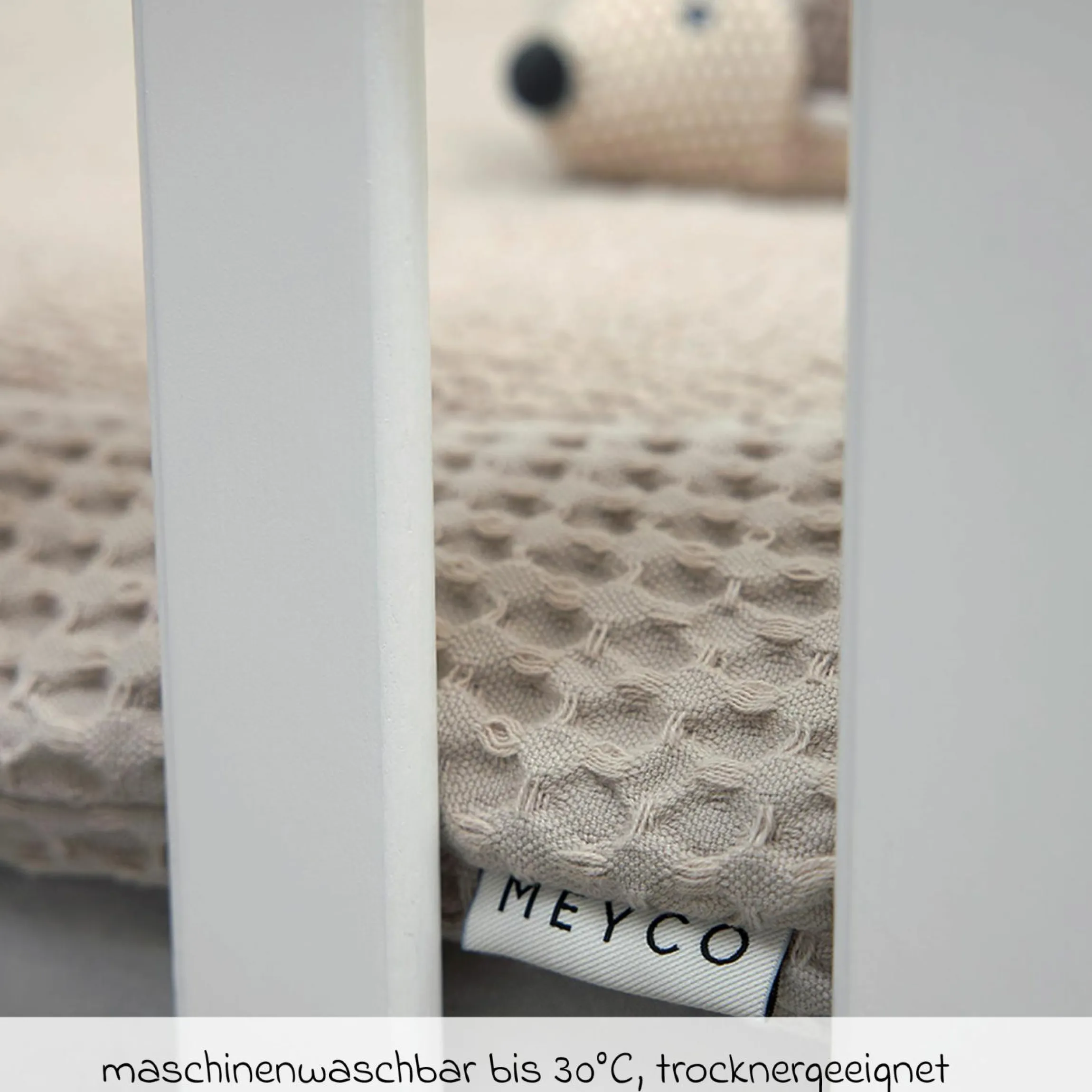 Krabbeldecke / Laufgittereinlage Teddy 80 x 100 cm - Waffel - Greige