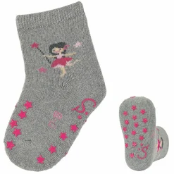 Krabbelsocken Vollplüsch - Fee Grau - Gr. 17 / 18