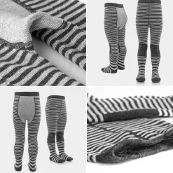 Krabbelstrumpfhose - Streifen Grau - Gr. 86/92