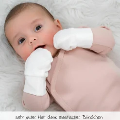 Kratzfäustlinge 3 Paar Baby - Weiß