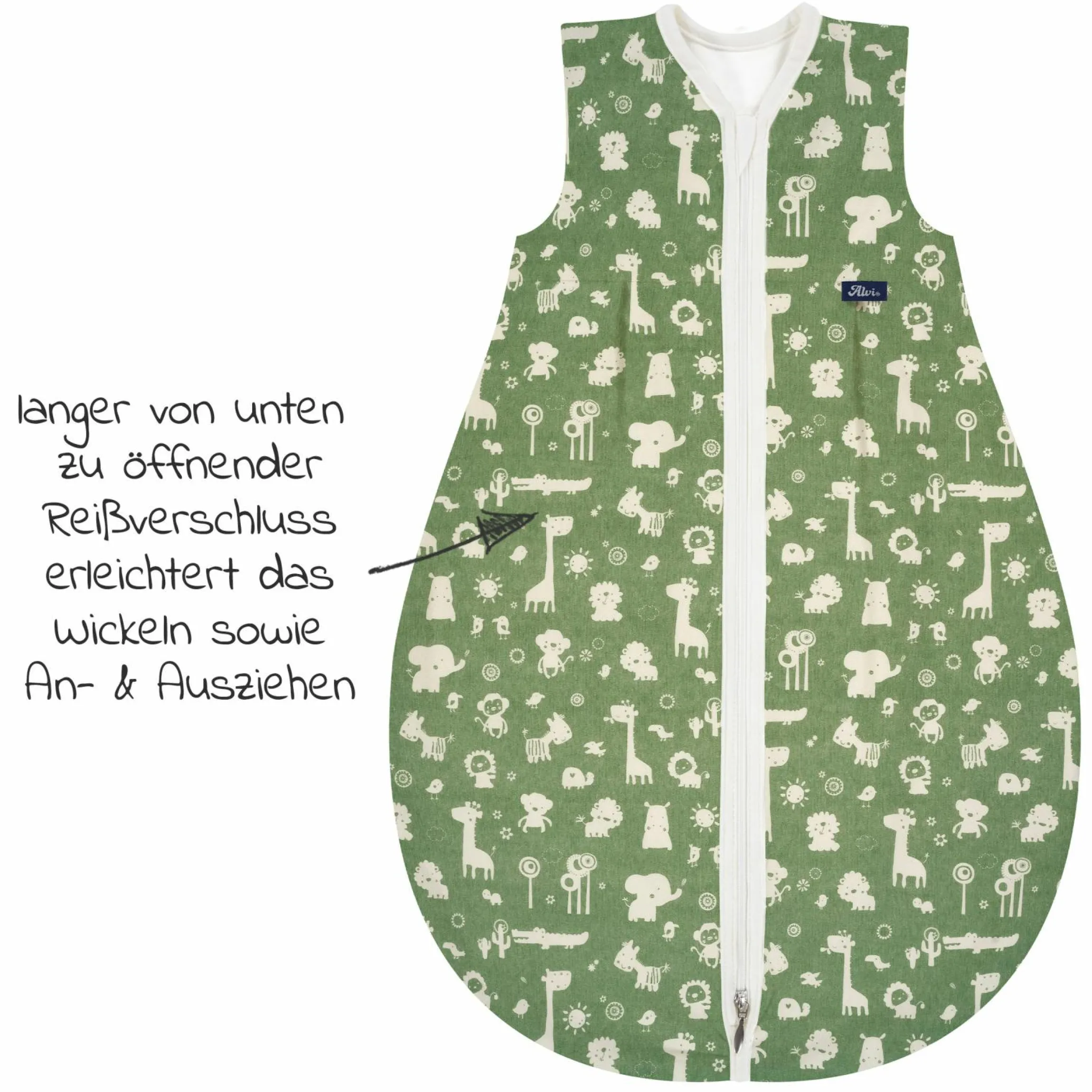 Kugelschlafsack Mäxchen Light - Granite Animals - Gr. 110