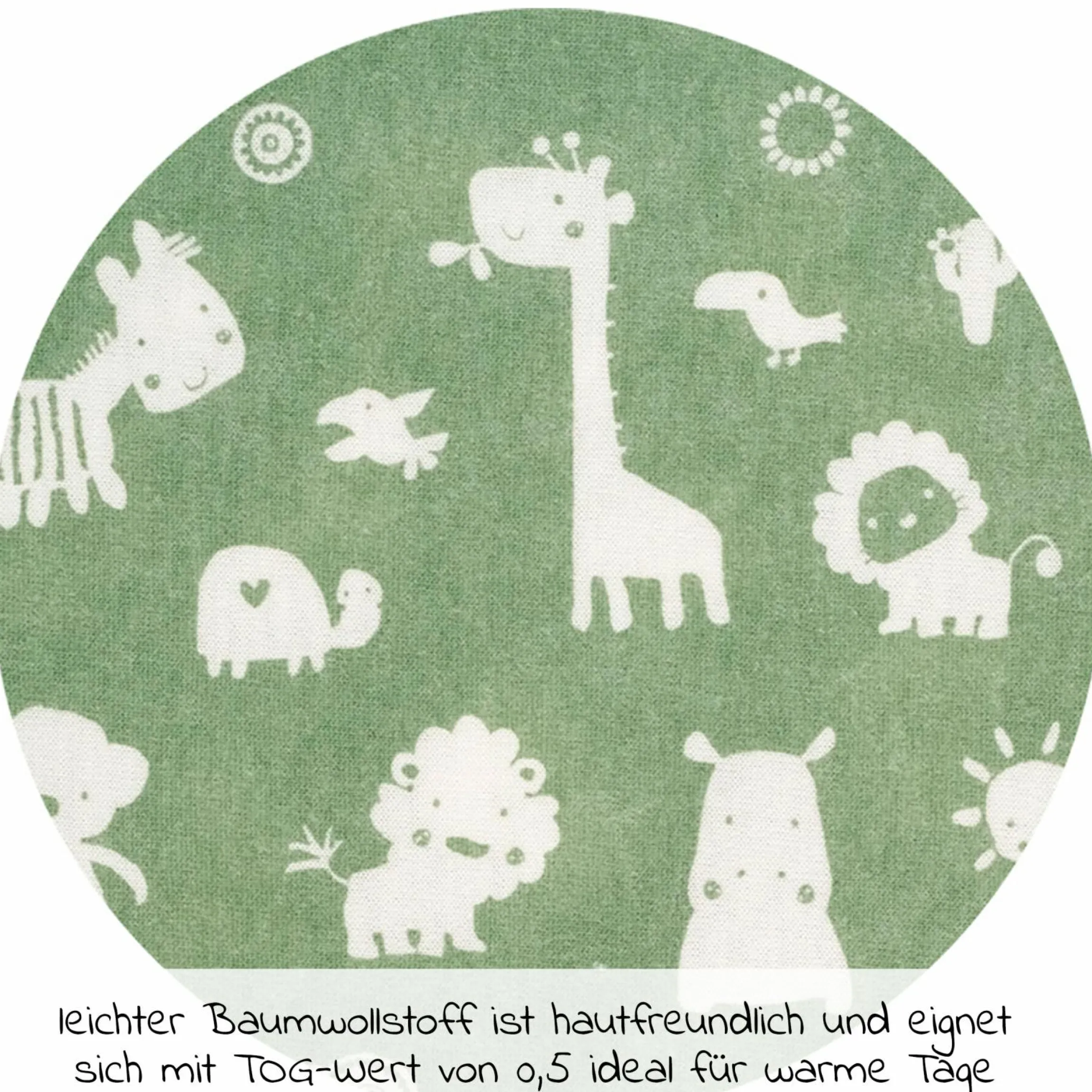 Kugelschlafsack Mäxchen Light - Granite Animals - Gr. 110