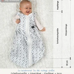 Kugelschlafsack Mäxchen Thermo - Stripes Grey - Gr. 100 cm