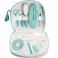 Kulturtasche mit Pflegeutensilien - Smokey Aqua