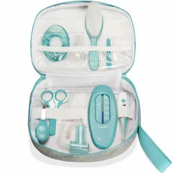 Kulturtasche mit Pflegeutensilien - Smokey Aqua