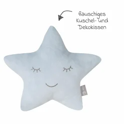 Kuschel- und Dekorkissen Stern - Roba Styl - Hellblau Sky