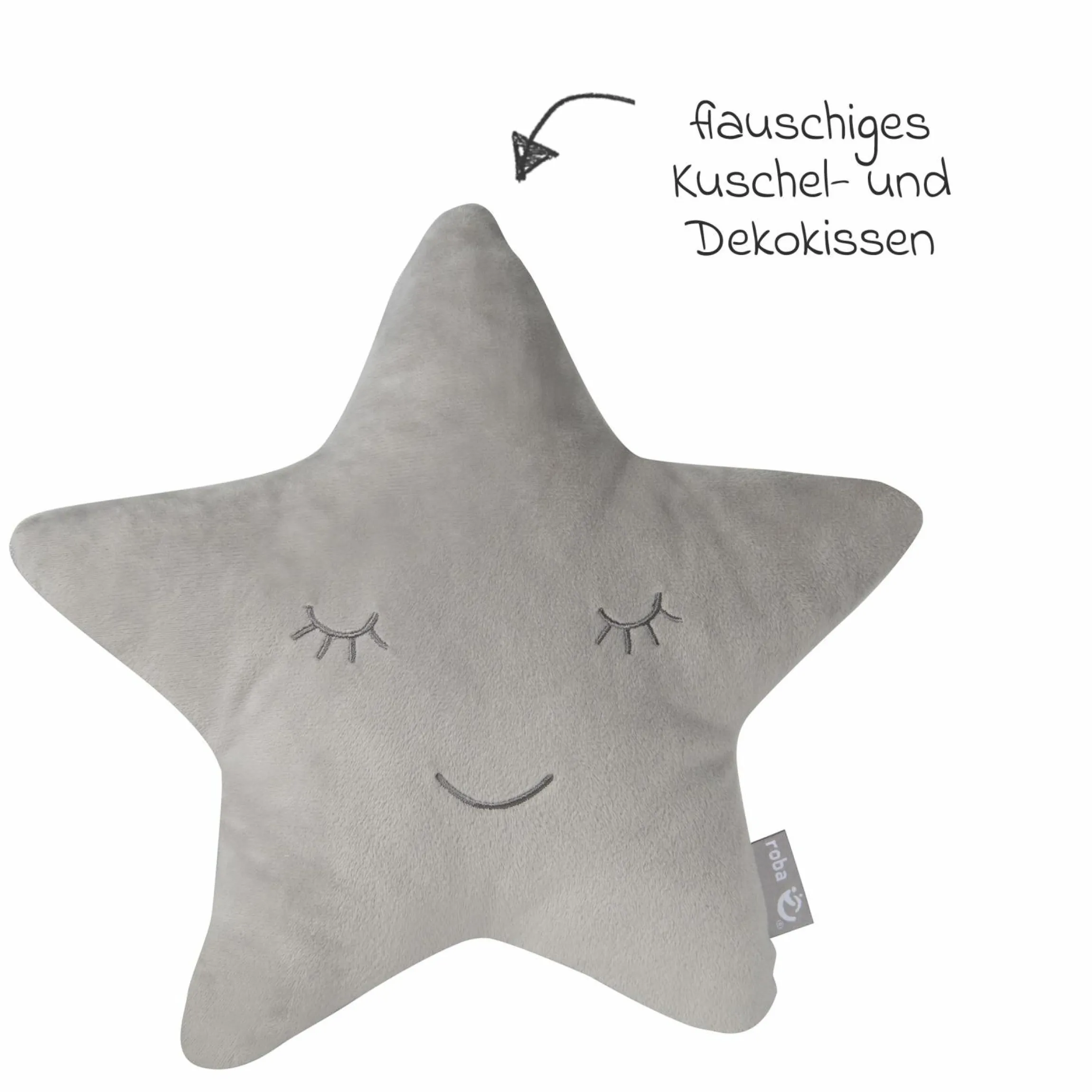 Kuschel- und Dekorkissen Stern - Roba Styl - Silbergrau