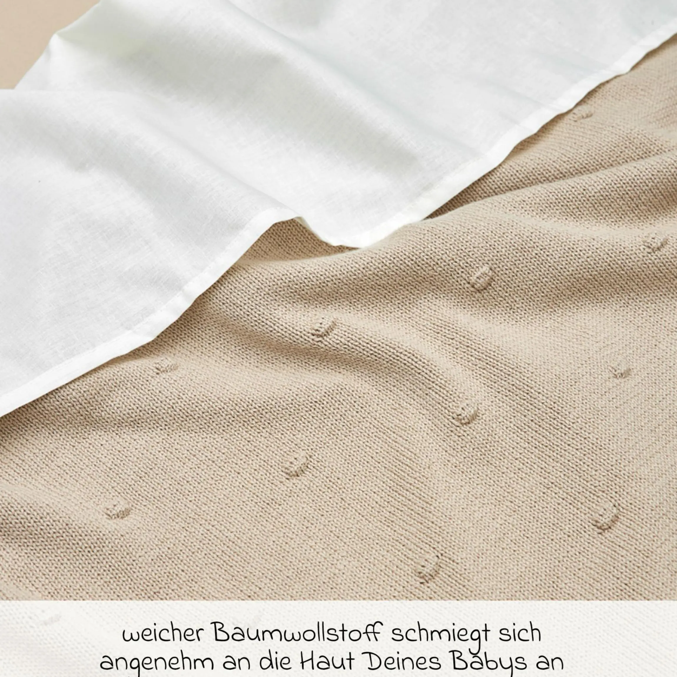 Kuscheldecke 75 x 100 cm - Mini Knots - Sand