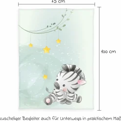 Kuscheldecke 75 x 100 cm - Zebra