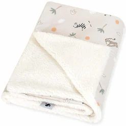 Kuscheldecke Jersey mit Teddyplüsch 70 x 100 cm - Savanne Beige