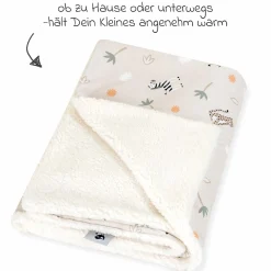 Kuscheldecke Jersey mit Teddyplüsch 70 x 100 cm - Savanne Beige