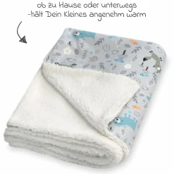 Kuscheldecke Jersey mit Teddyplüsch 70 x 100 cm - Smart Friends
