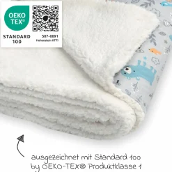 Kuscheldecke Jersey mit Teddyplüsch 70 x 100 cm - Smart Friends