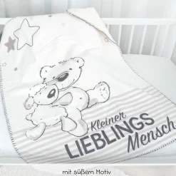Kuscheldecke mit Flauschseite 75 x 100 cm - Kleiner Lieblingsmensch