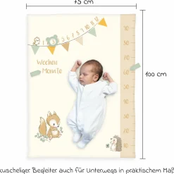 Kuscheldecke mit Meilensteinen 75 x 100 cm - Waldfreunde