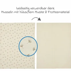Kuscheldecke Musselin 75x100 cm - Gingko - Soft Sand