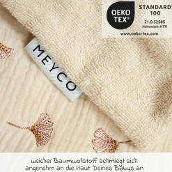 Kuscheldecke Musselin 75x100 cm - Gingko - Soft Sand