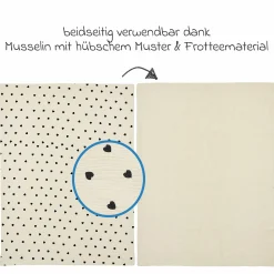 Kuscheldecke Musselin 75x100 cm - Sweet Heart - Soft Sand