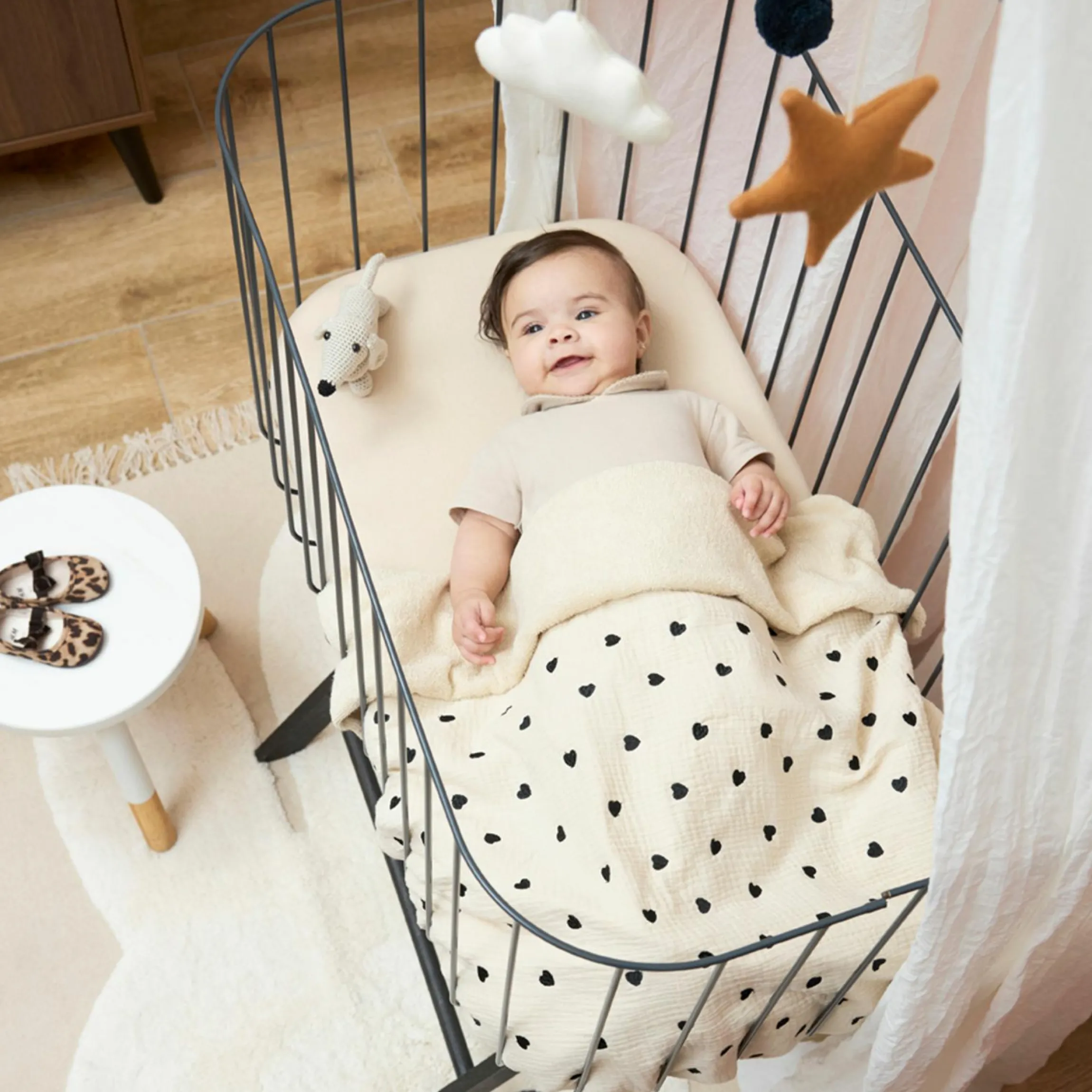 Kuscheldecke Musselin 75x100 cm - Sweet Heart - Soft Sand
