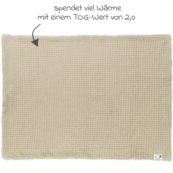 Kuscheldecke Teddy 75 x 100 cm - Waffel - Sand