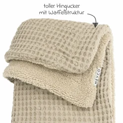 Kuscheldecke Teddy 75 x 100 cm - Waffel - Sand