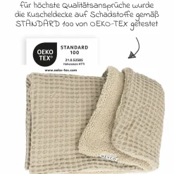Kuscheldecke Teddy 75 x 100 cm - Waffel - Sand
