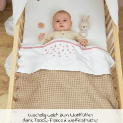 Kuscheldecke Teddy 75 x 100 cm - Waffel - Sand