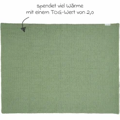 Kuscheldecke Teddy 75 x 100 cm - Waffle - Olive Green