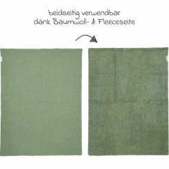Kuscheldecke Teddy 75 x 100 cm - Waffle - Olive Green