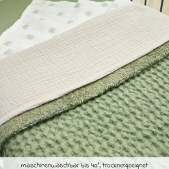 Kuscheldecke Teddy 75 x 100 cm - Waffle - Olive Green