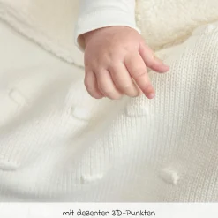 Kuscheldecke Teddy 75 x 100 cm - Knots - Offwhite