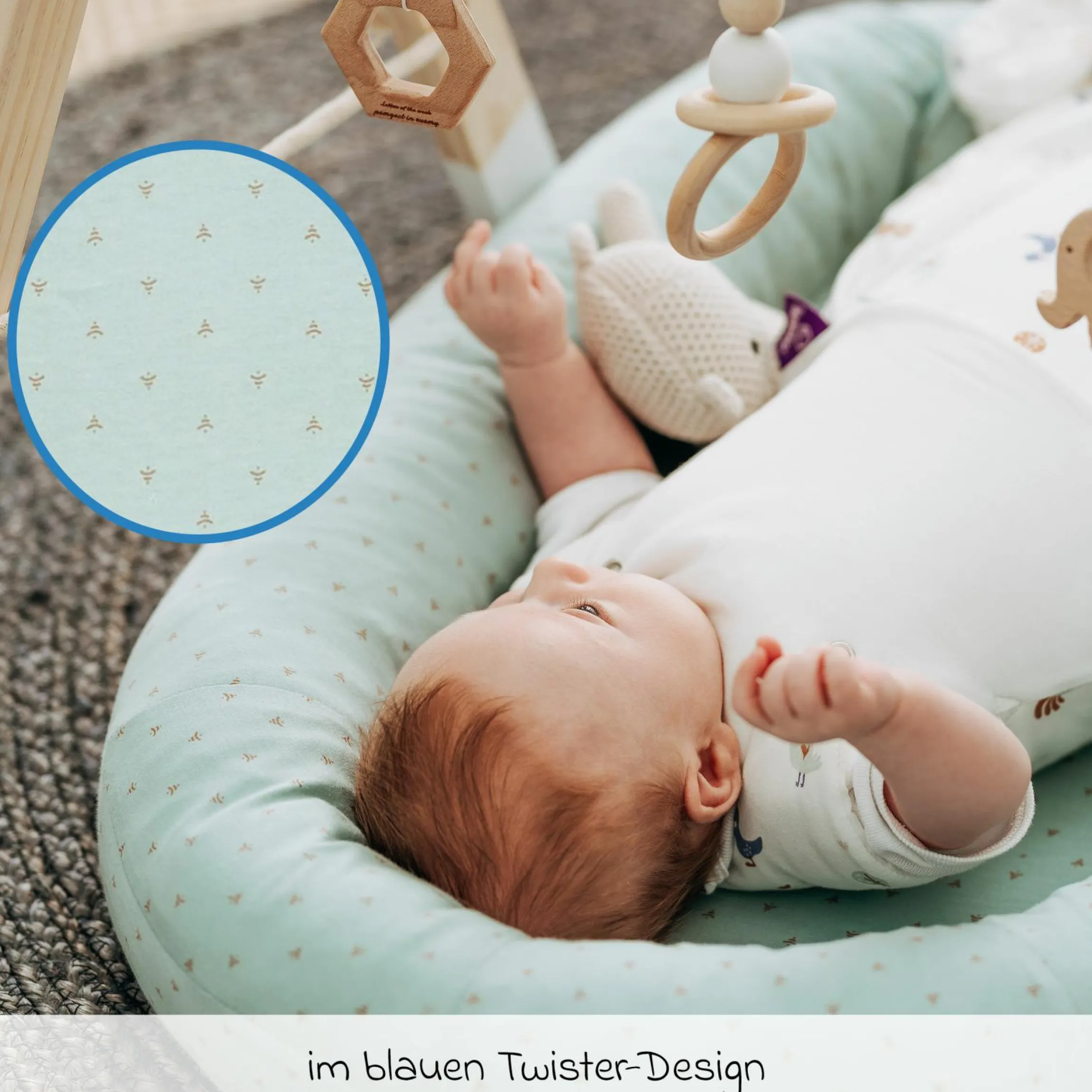Kuschelnest Home Comfort mit Softschaummatratze - Twister - Blau