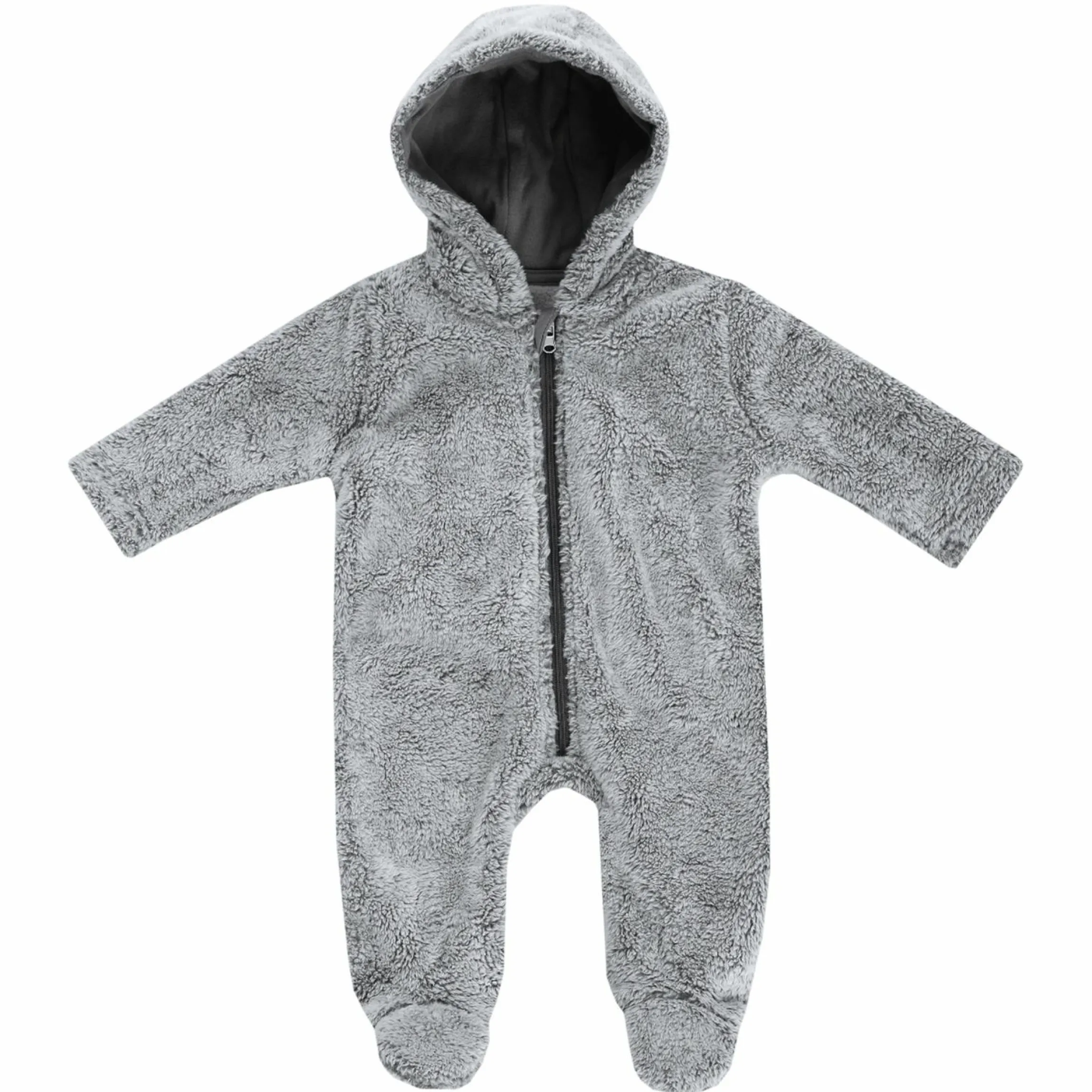 Kuschel-Overall - Grau Melange - Gr. 74